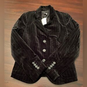 J. Crew Stripped Velvet Blazer